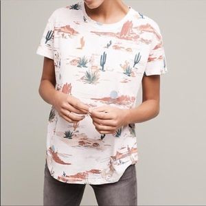 Anthropologie Western Cowboy Tee Postmark M